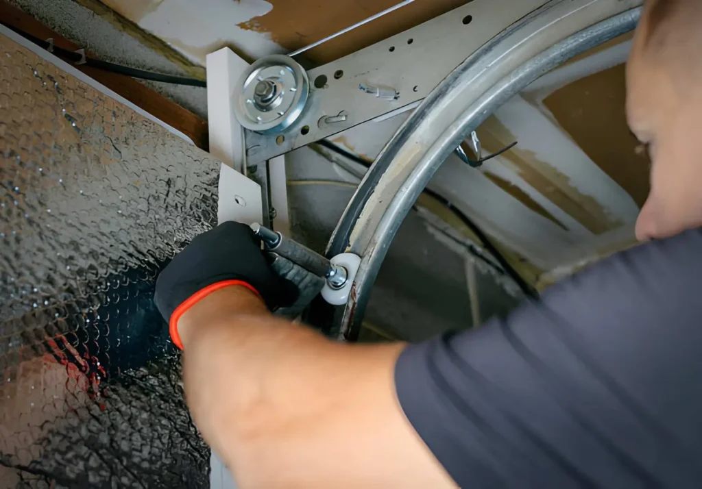 Garage Door Repair technician diagnosing and fixing residential garage door issues for safe operation